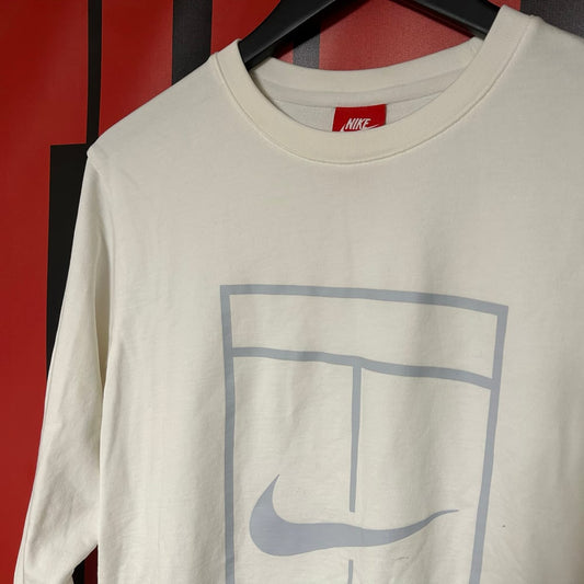 Tennis Logo Crewneck Sweatshirt (White)