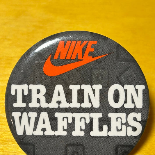 Rare Original Early 1980s Promotional "Train on Waffles" Round Pin