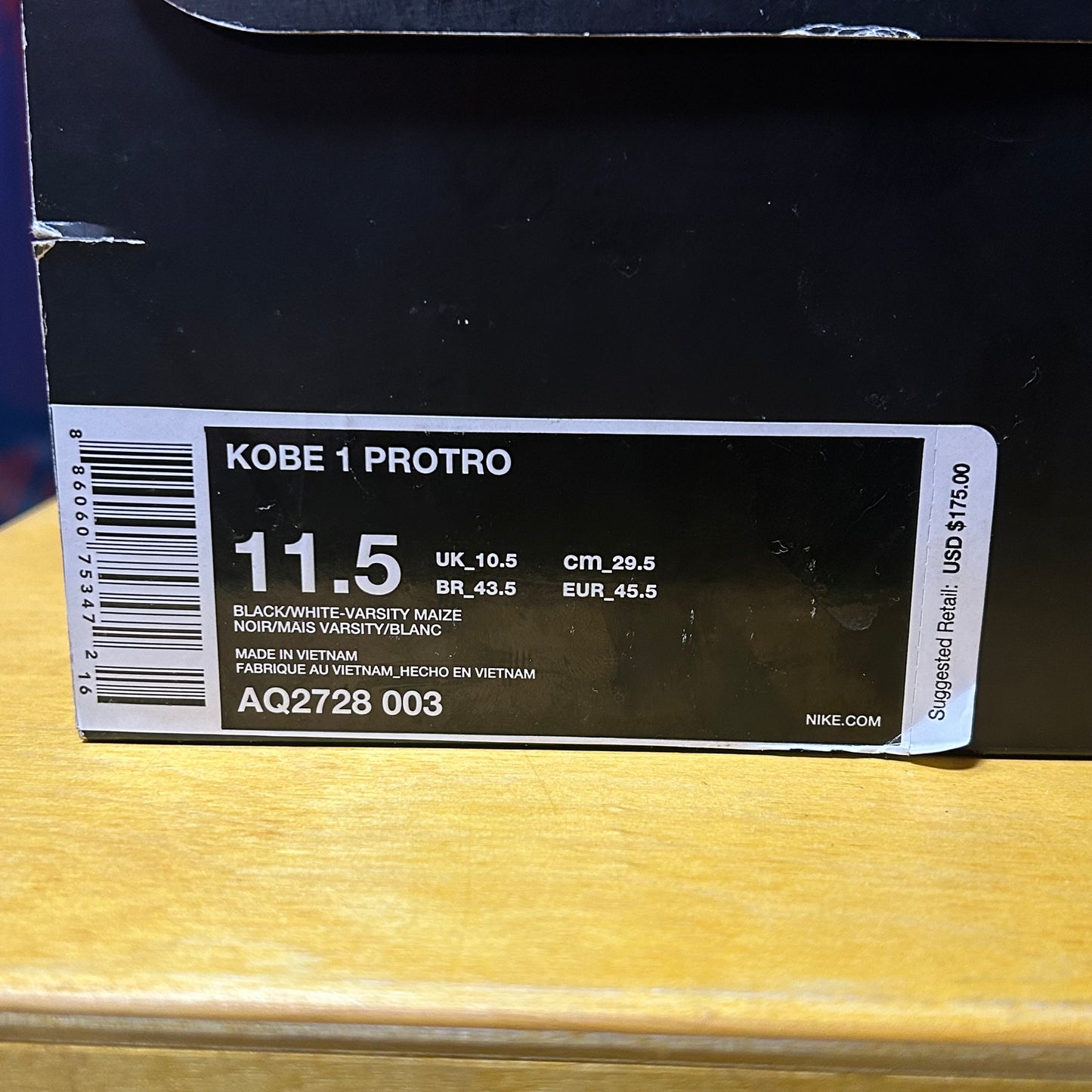 Sample 2018 Kobe 1 Protro Del Sol