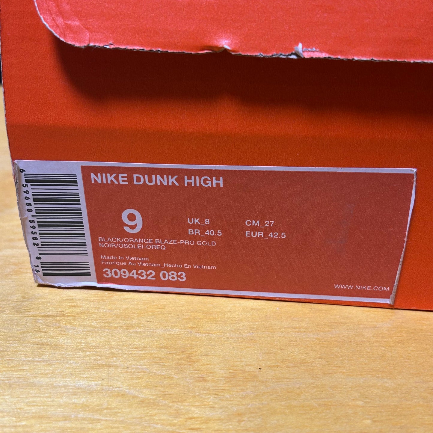 Rare 2007 Dunk High Black/Orange-Blaze