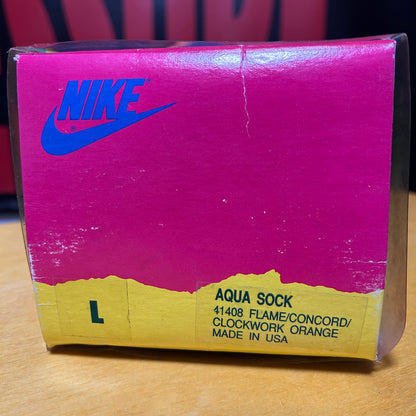 Deadstock Brand New Original 1990 Aqua Sock (Blue/Orange) Large