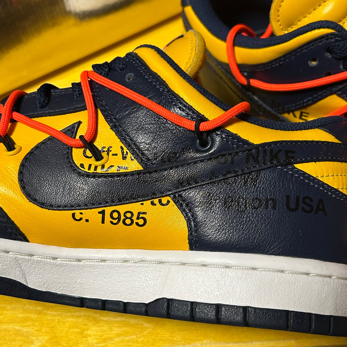 2019 Dunk Low Off-White "Michigan" University Gold