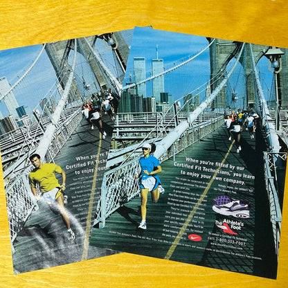 Rare Original 1997 Athletes Foot Print Ad Set (Brooklyn Bridge)