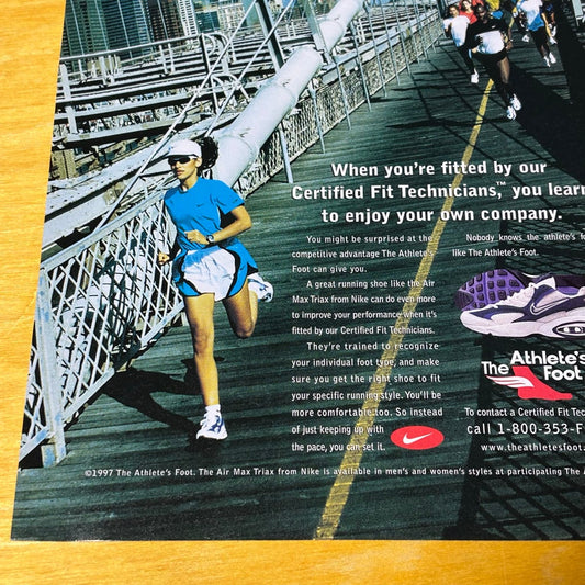 Rare Original 1997 Athletes Foot Print Ad Set (Brooklyn Bridge)