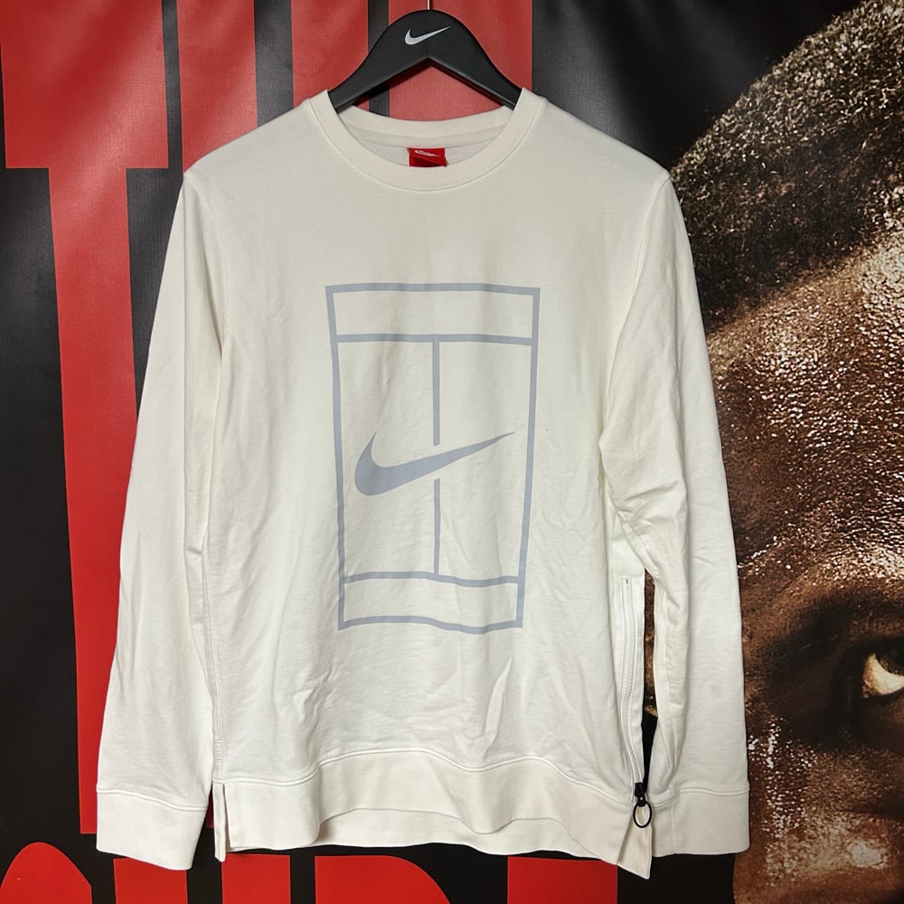 Tennis Logo Crewneck Sweatshirt (White)