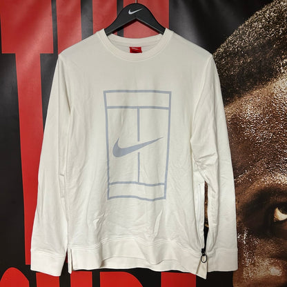 Tennis Logo Crewneck Sweatshirt (White)
