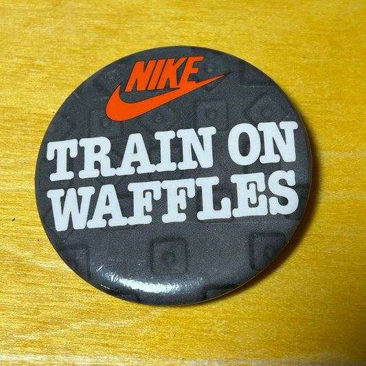 Rare Original Early 1980s Promotional "Train on Waffles" Round Pin