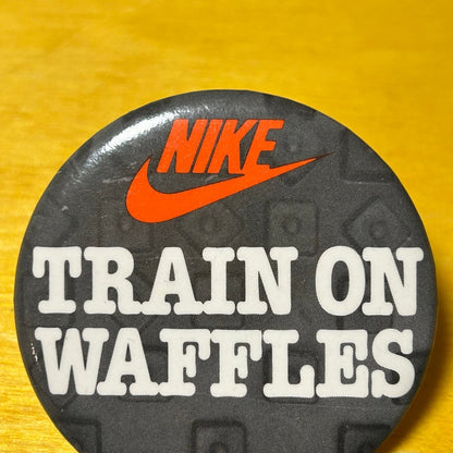 Rare Original Early 1980s Promotional "Train on Waffles" Round Pin
