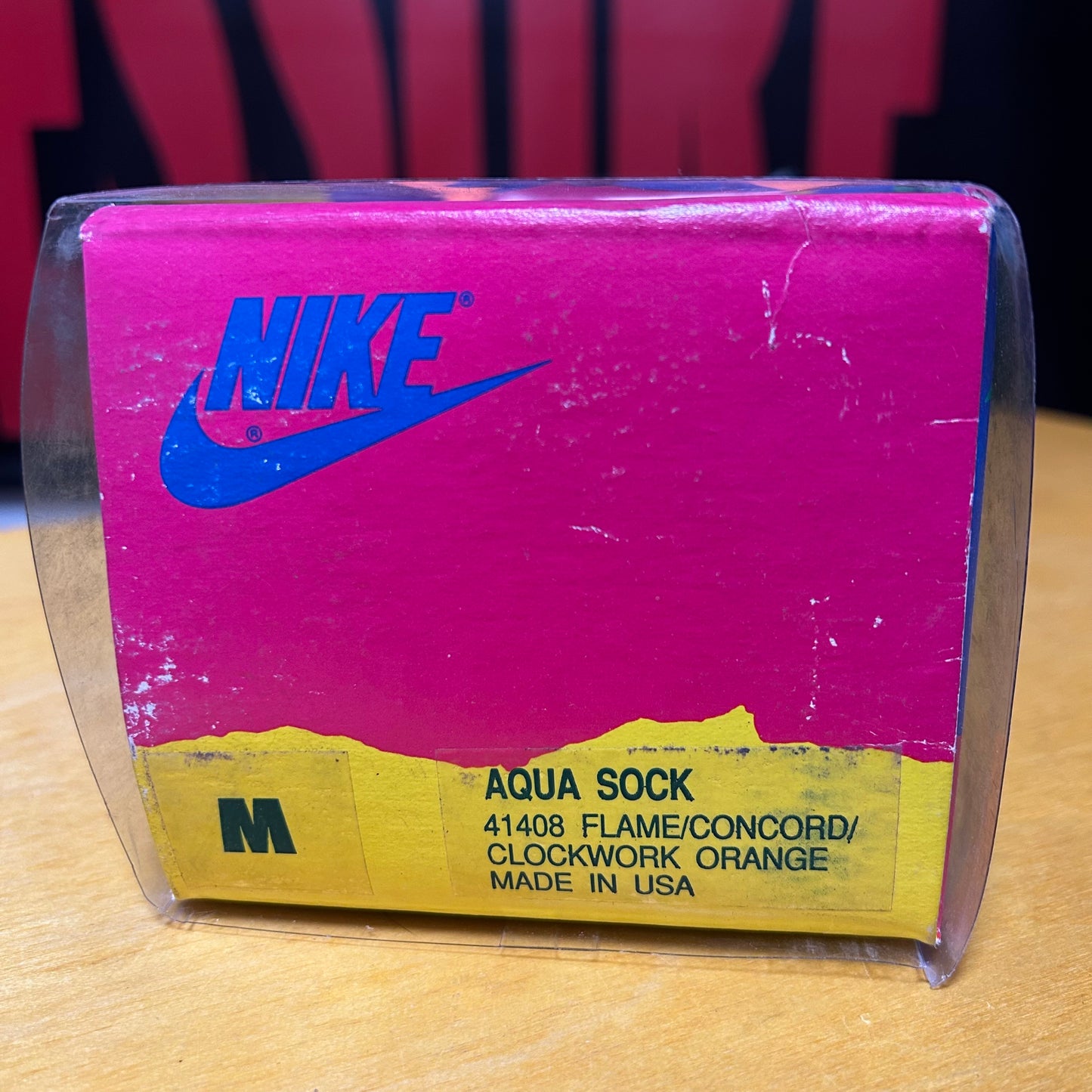 Deadstock Brand New Original 1990 Aqua Sock (Blue/Orange) Medium
