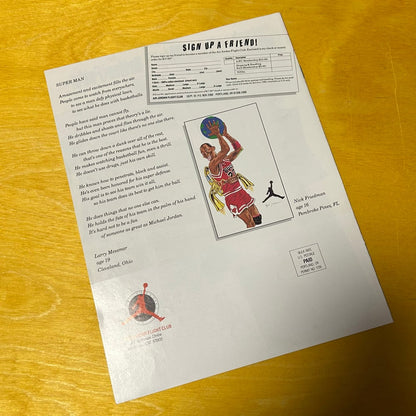 Rare Promotional Original October 1990 "Flight Club" MJ Newsletter