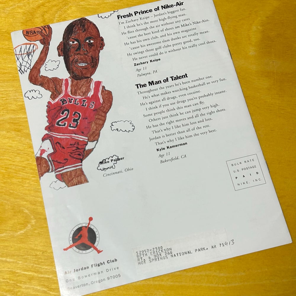 Rare Promotional Original 1991 February "Flight Club" MJ Newsletter