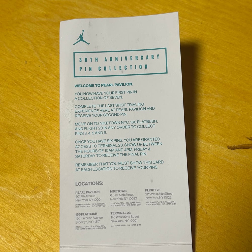 Rare Promotional 30 Years of Jordan Pin Set Brand New