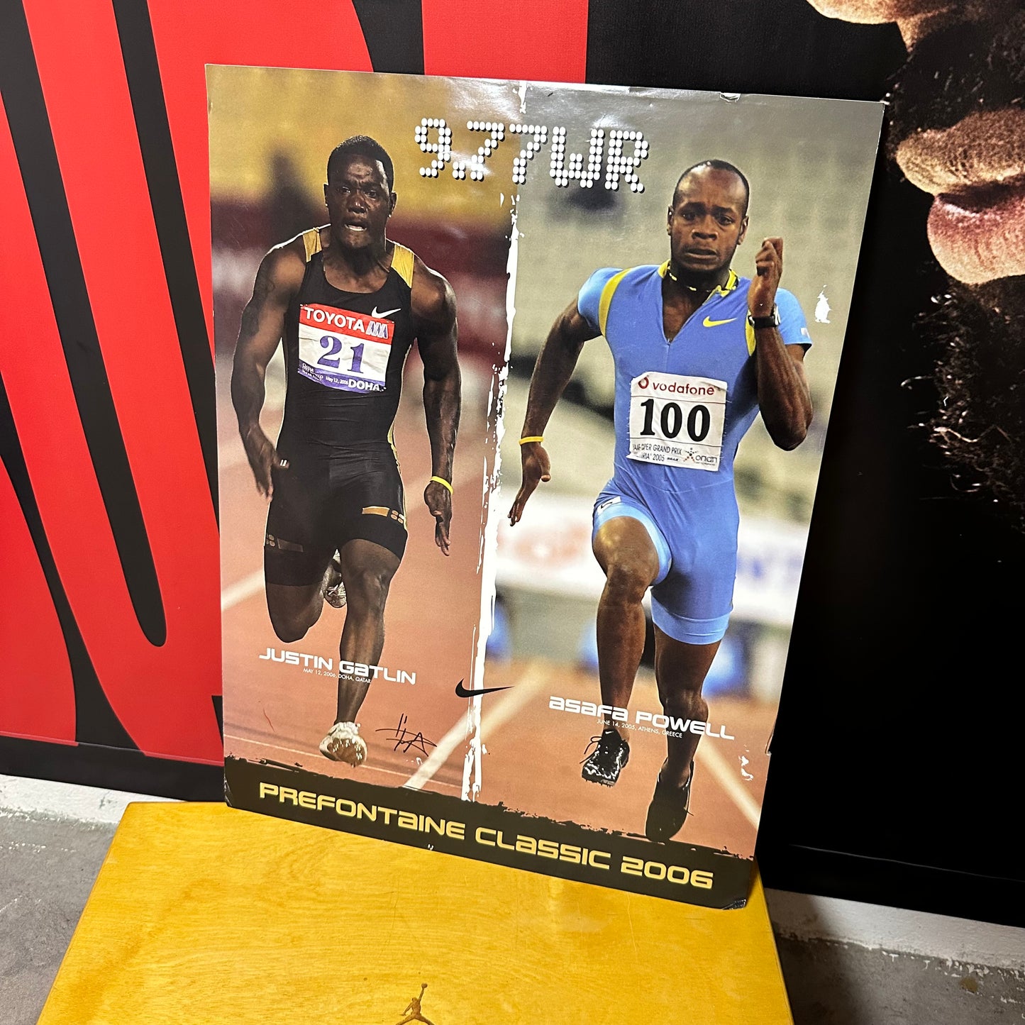 Rare 2006 Prefontaine Classic Justin Gatlin Signed Display