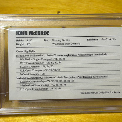 Original 1985 PSA 9 McEnroe Promo Mini Poster Card