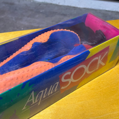 Deadstock Brand New Original 1990 Aqua Sock (Blue/Orange) Small
