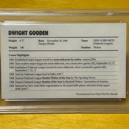Original 1985 Dwight Gooden PSA 9 Promo Mini Poster