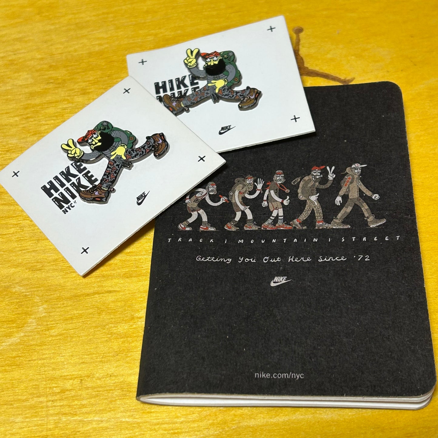 Promotional Rare NYC "Hike" Pin Set Plus Notebook