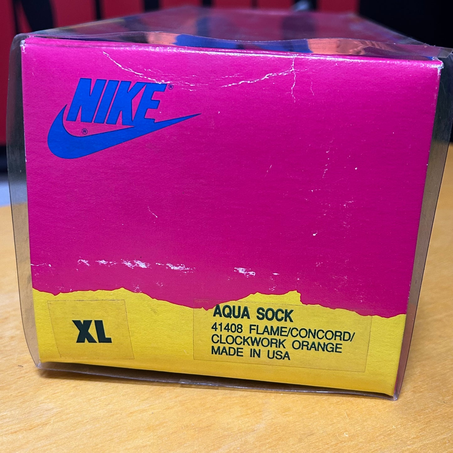 Deadstock Brand New Original 1990 Aqua Sock (Blue/Orange) XL