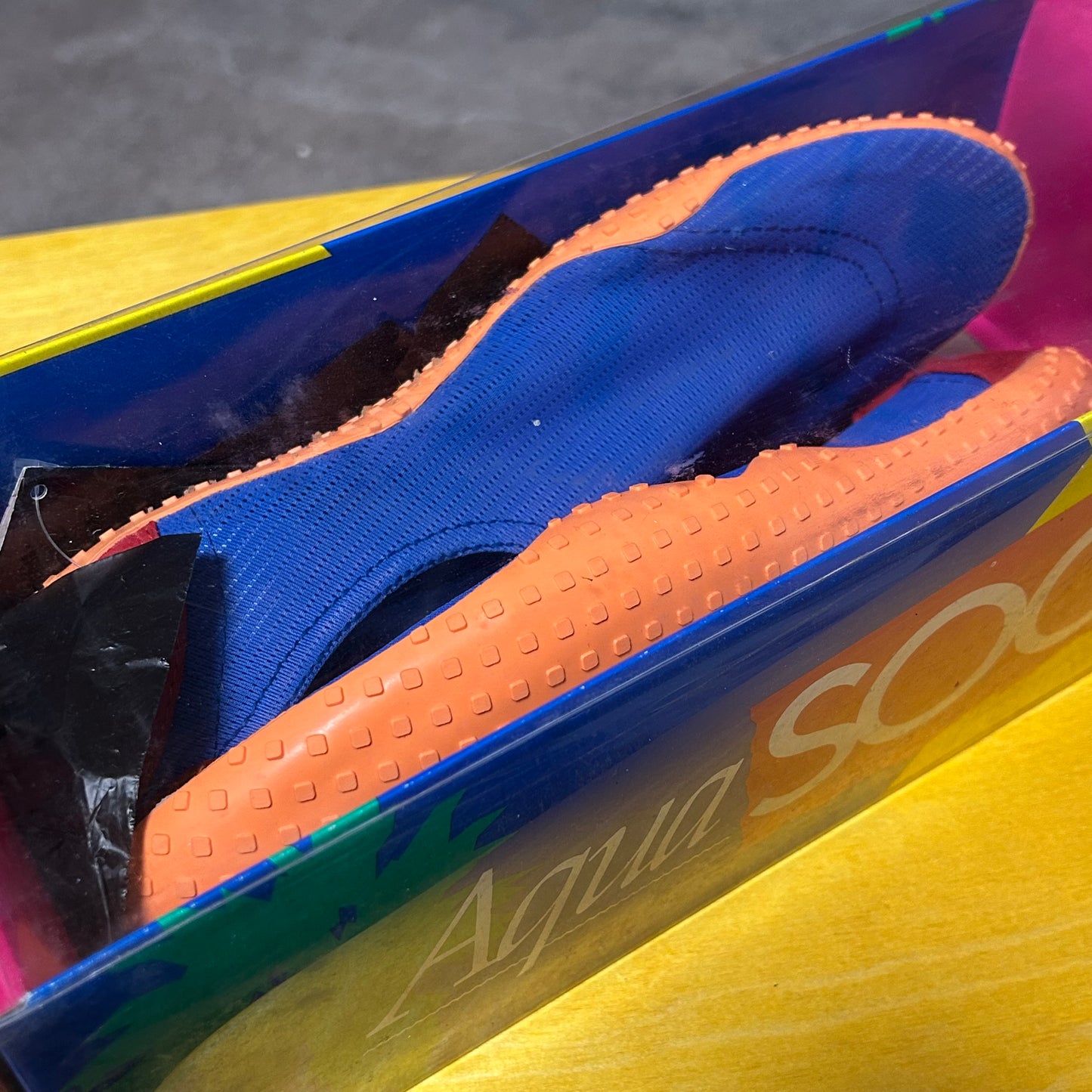 Deadstock Brand New Original 1990 Aqua Sock (Blue/Orange) XL