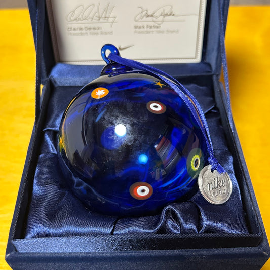Rare Promotional Internal 2005 Holiday Gift Glass Blown Christmas Ornament