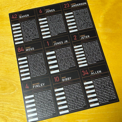 Rare Promotional Early 2000s Uncut Jordan Sponsored Athletes Trading Cards