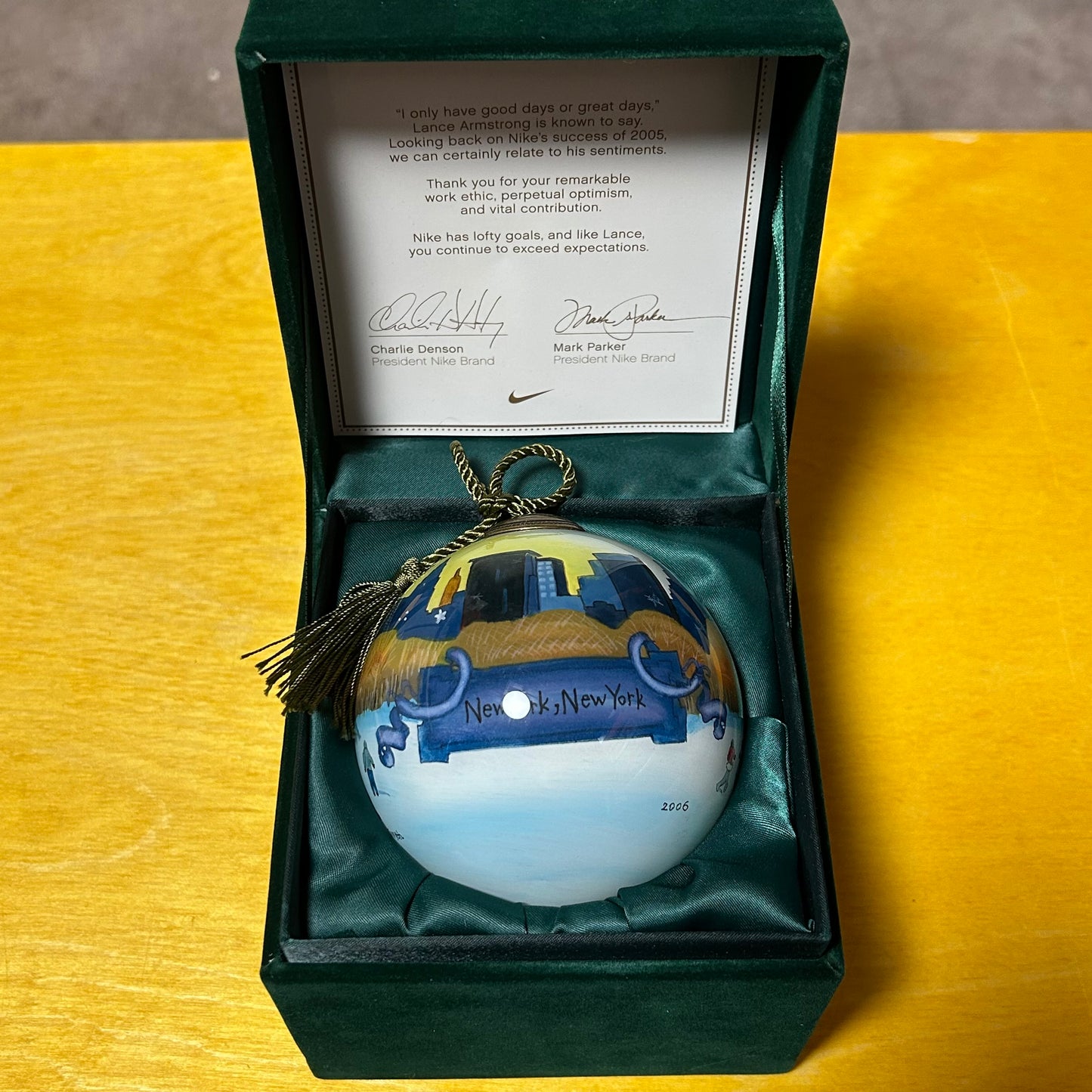 Rare Brand New Promotional Internal 2005 Mark Parker Company Christmas Ornament (Matching set)