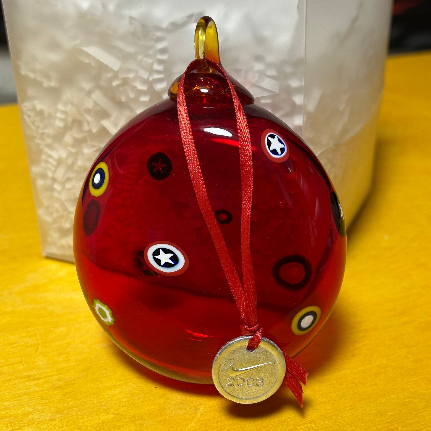 Rare Promotional 2003 Internal Company Gift Glass Blown Christmas Ornament
