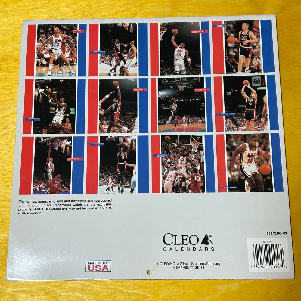 Original 1992 "Dream Team" Olympic Calendar