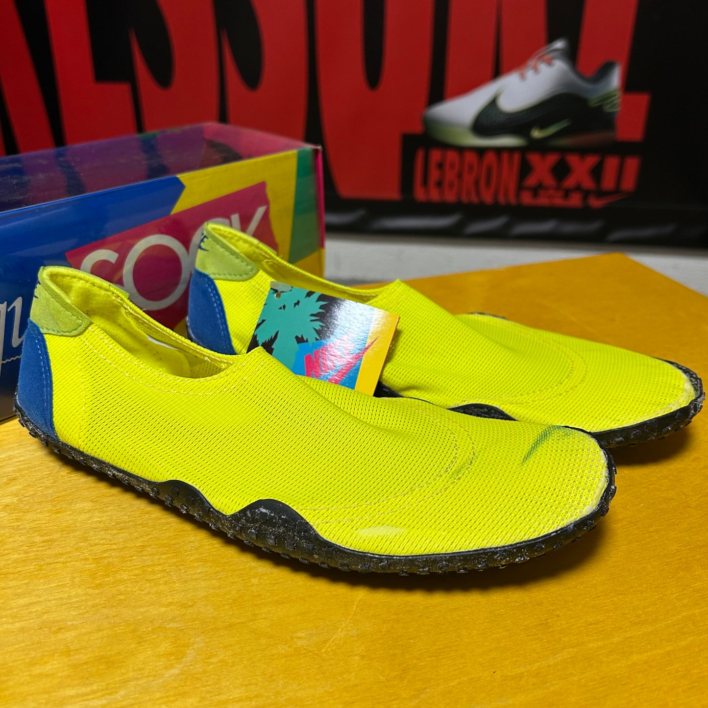 Deadstock Brand New Original 1990 Aqua Sock (Neon) Medium