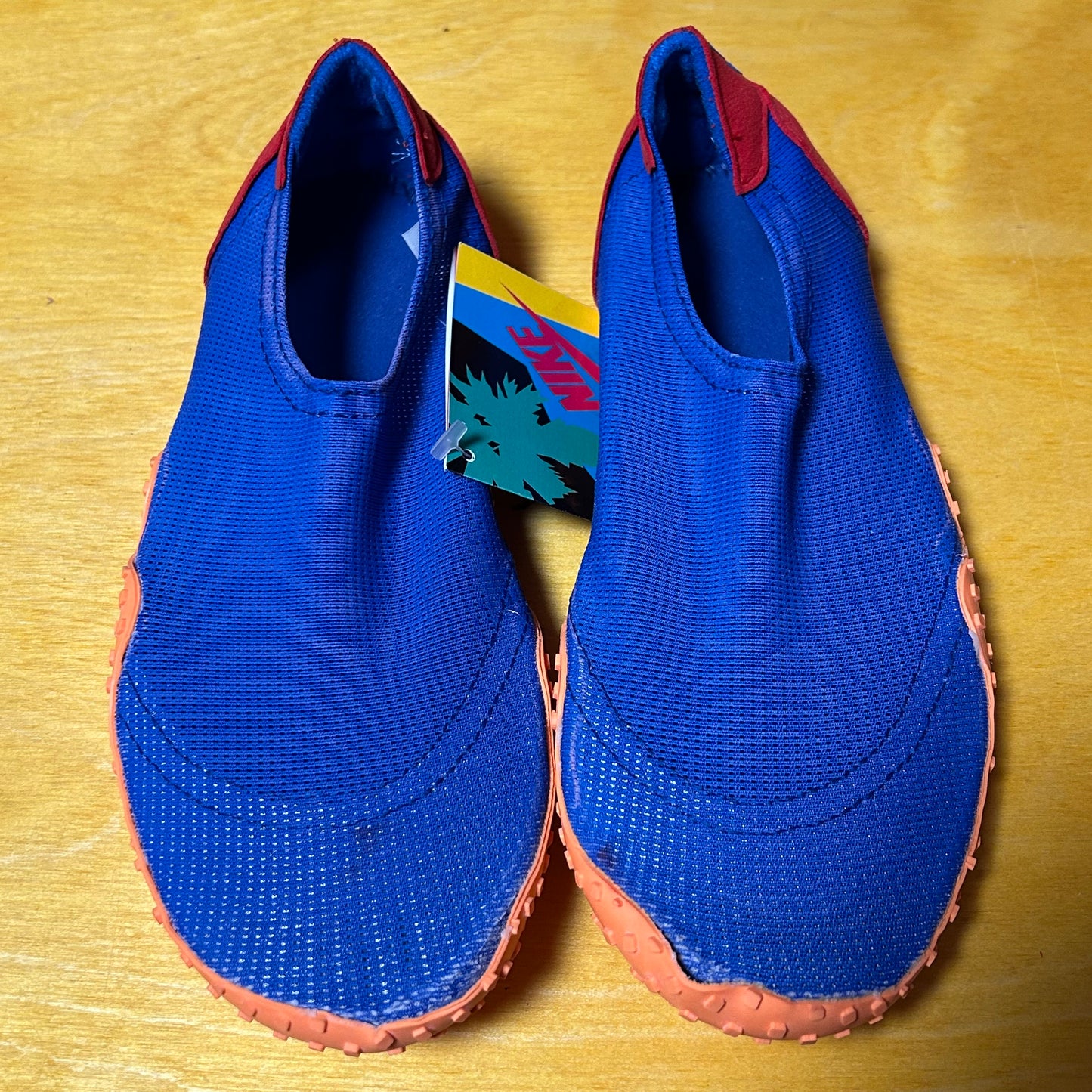 Deadstock Brand New Original 1990 Aqua Sock (Blue/Orange) Small