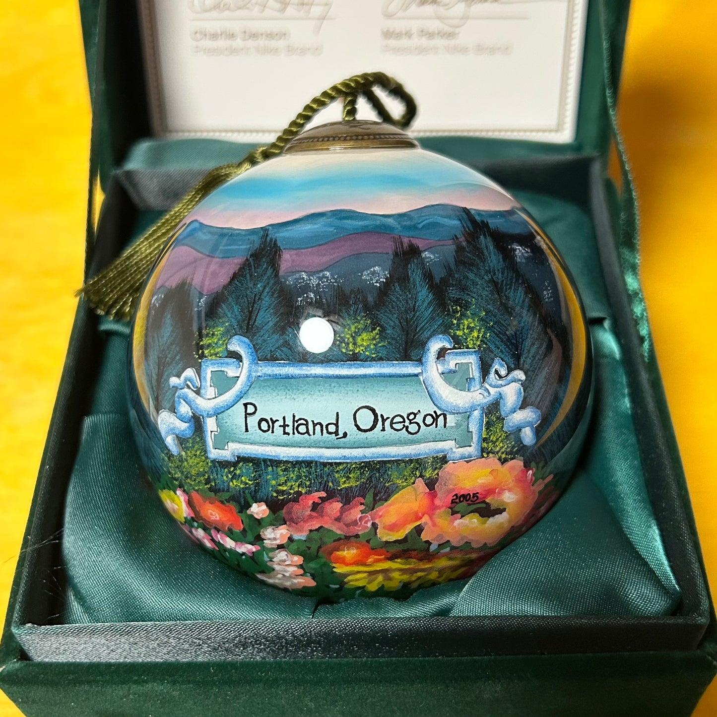 Rare Original Promotional Internal 2005 Mark Parker Company Hand Blown Christmas Ornament