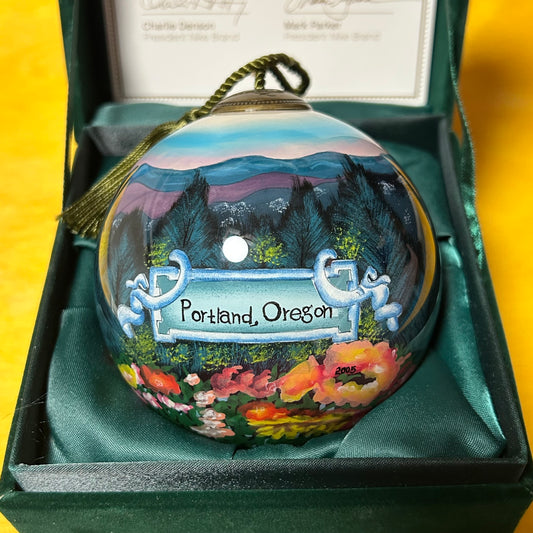 Rare Original Promotional Internal 2005 Mark Parker Company Hand Blown Christmas Ornament