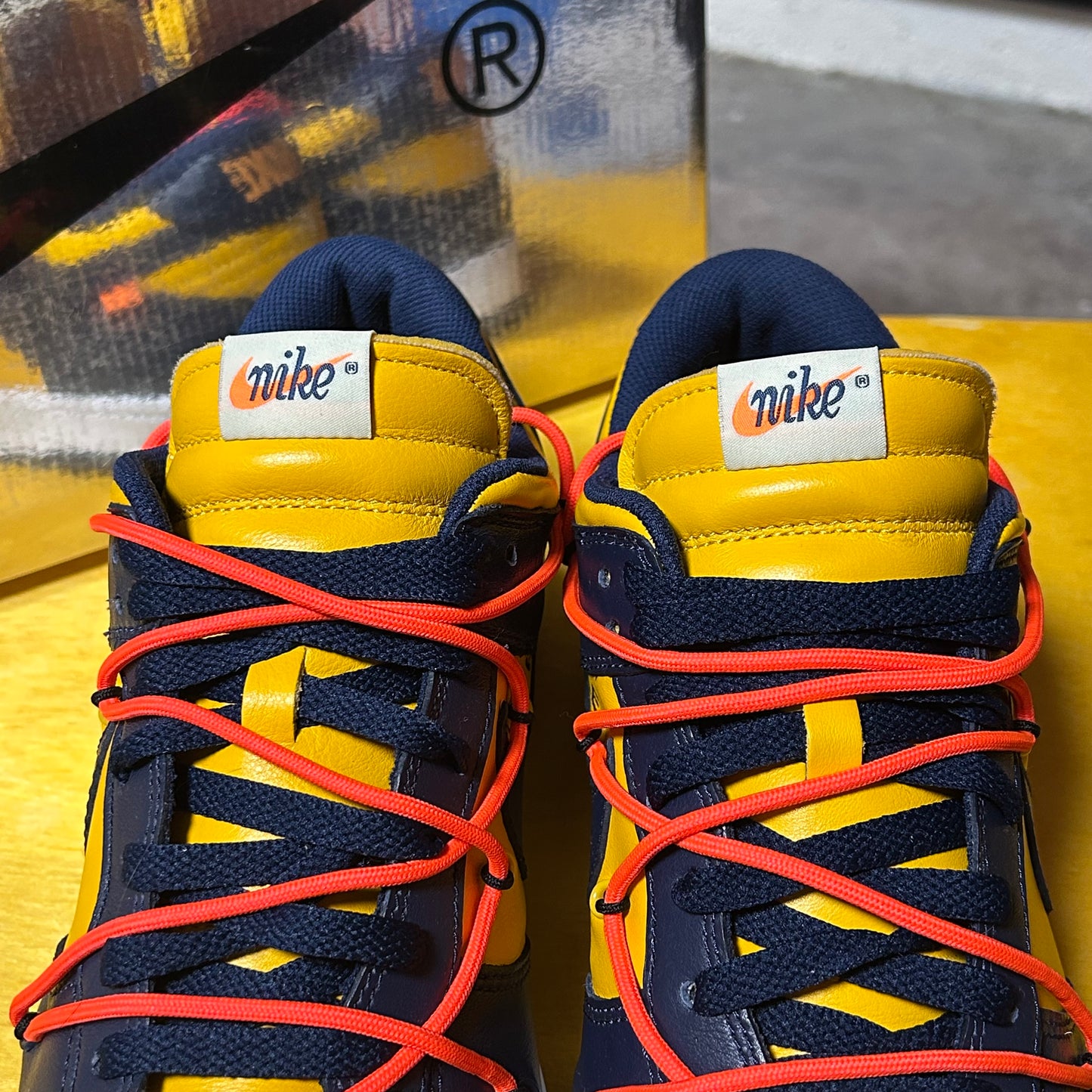2019 Dunk Low Off-White "Michigan" University Gold
