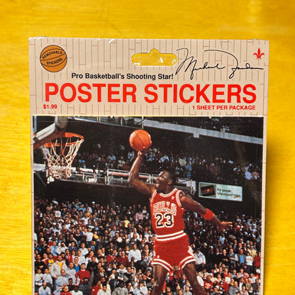 Rare Original Brand New 1980s Michael Jordan Poster Stickers