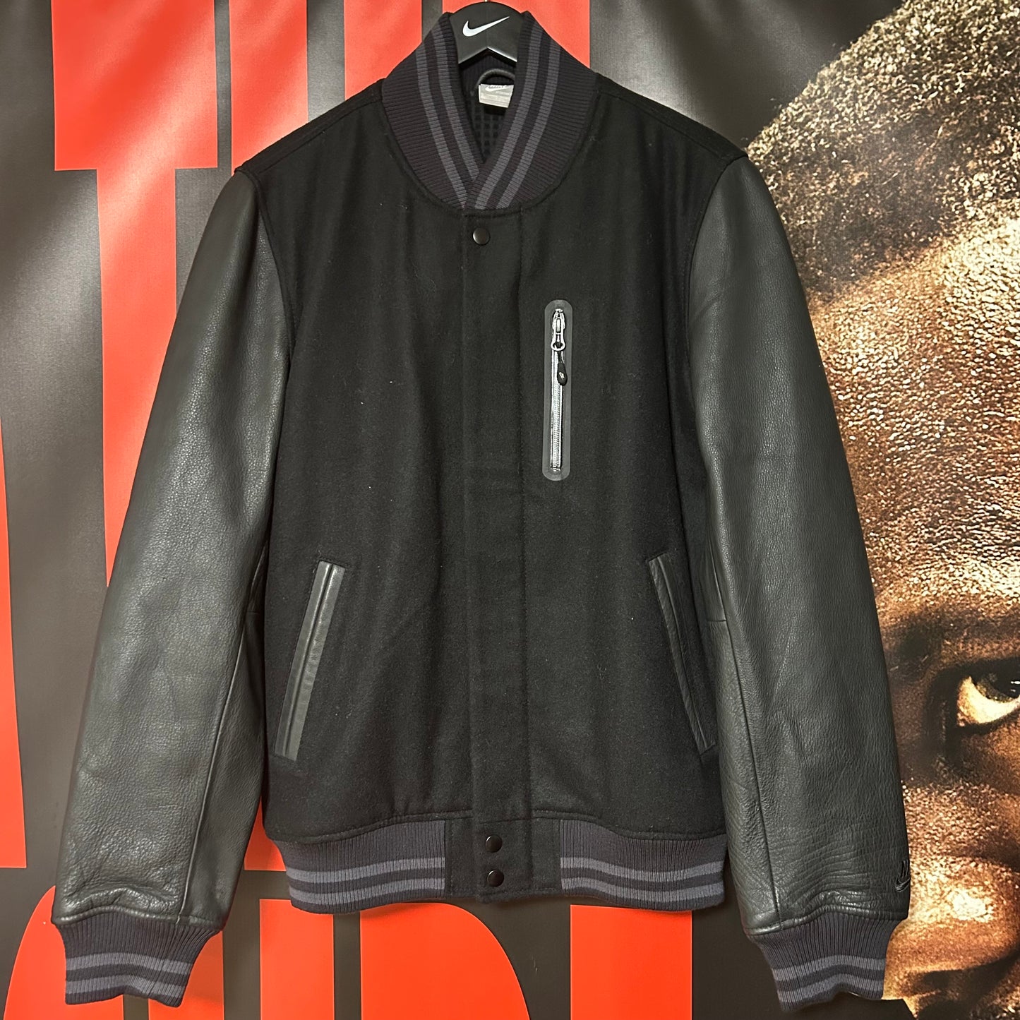 Brand New Mid 2000s Wool/Leather Destroyer Varsity Jacket